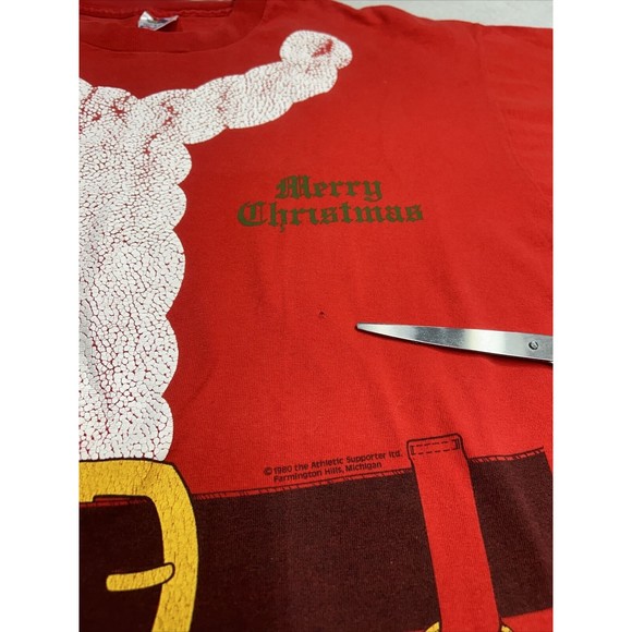 Vintage 80s Santa Suit Single Stitch T-Shirt Christmas Mens Size XL Made In USA - Picture 4 of 11